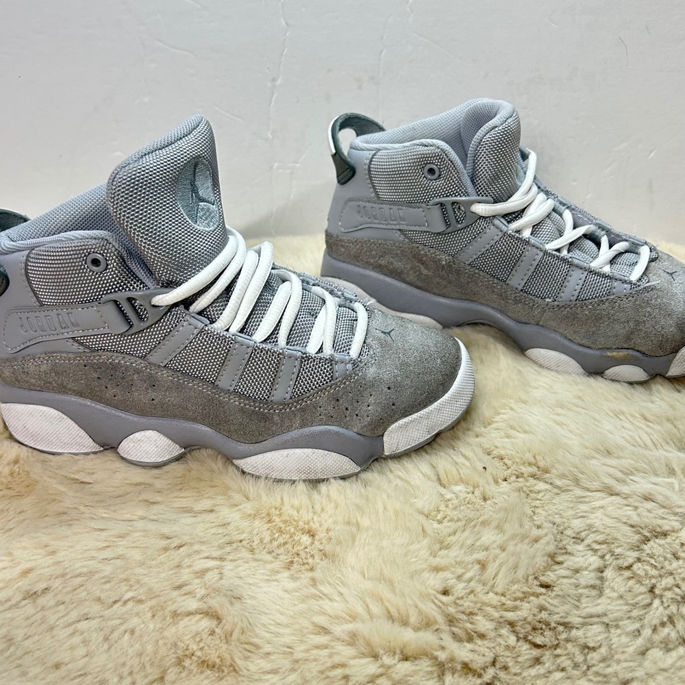 Jordan 6 Rings Youth‎ Sneakers Basketball Shoes Gray White Size 1Y - Picture 2 of 7